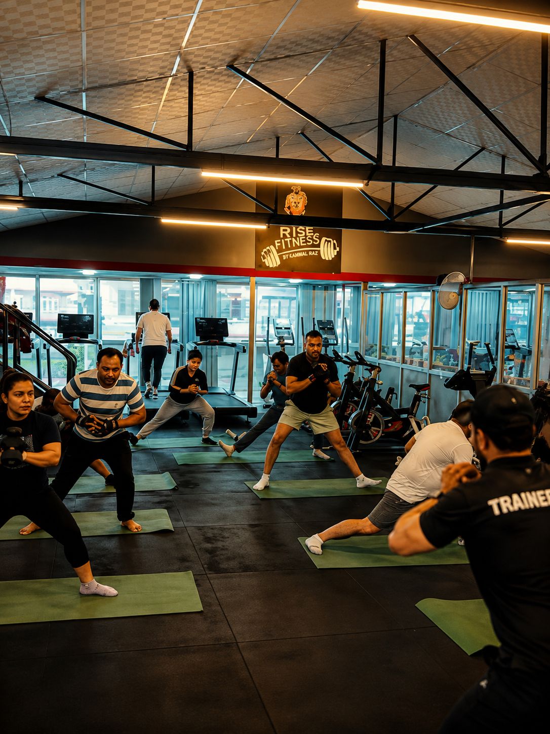 A group training class at Rise Fitness by Kammal Raz, Pokhara